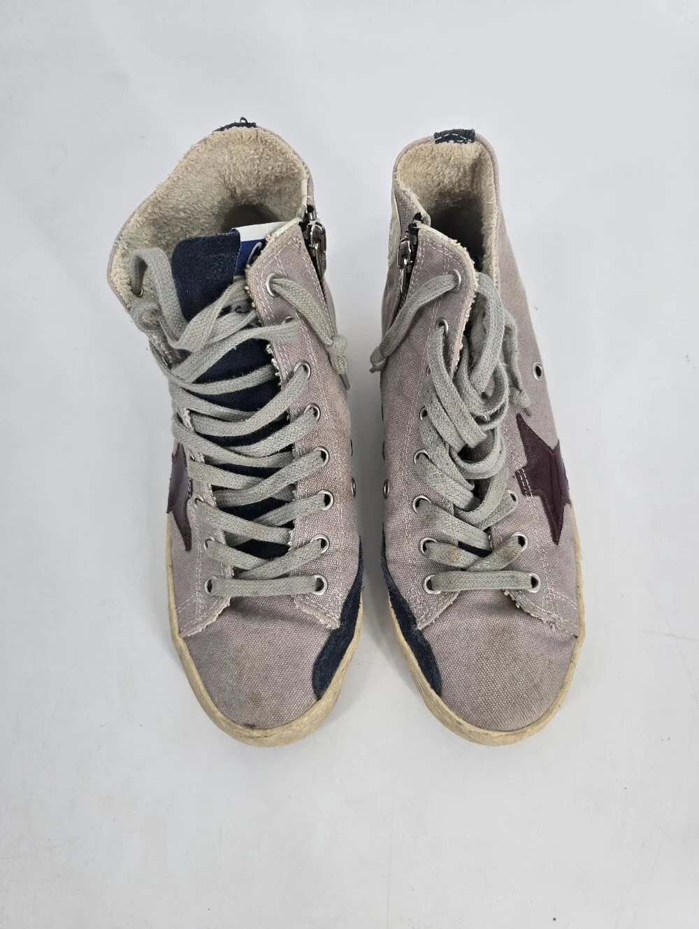 Golden Goose Francy High Top Genuine Leather Sneakers Size 36 US 6 Purple